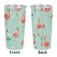 thumbnail image 4 of Flamingo Tumbler Print 20oz Stainless Steel Coffee Cup with Lid & Straw Double Wall Insulated Tumbler, 4 of 8