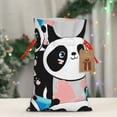 thumbnail image 4 of Fuzoiu Panda Cute Pink Hearts Print Christmas Gift Bag,Burlap Gift Bag with Drawstring Closure & Hang Tag,Perfect for Holidays, Birthdays, and Special Occasions-Small, 4 of 7