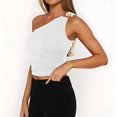 thumbnail image 5 of Summer Halter Tops for Women Deep V Neck Crop Tank Top Backless Tankini Top White L, 5 of 8