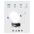 thumbnail image 4 of Sunco 16 Pack 6 Inch Ultra Thin LED Recessed Ceiling Lights Smooth Trim 5000K Daylight Dimmable 14W=100W Wafer Thin Canless with Junction Box., 4 of 6