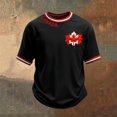 thumbnail image 2 of Arlun Men's Canadian Flag Printed Short-Sleeved T Shirts Classic Round Neck Short Sleeve Summer Sports Tops Loose Comfy Breathable Casual Tee for Everyday and Holiday Activities Black XXL, 2 of 3