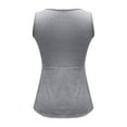 thumbnail image 6 of Peplum Hem Tank Top - Women's V-Neck Flowy Casual Blouse, Elegant Sleeveless Summer Vacation Shirt | Baberdicy | V Neck Tank Tops for Women Front Sleeveless Tops Flowy Peplum Shirts (Grey | L), 6 of 6
