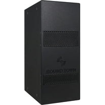 Sound Town Dual 8" IP55 Weatherproof Subwoofer with Folded Horn Design for Outdoor Installations, Black (TITAN-S28B)