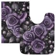 thumbnail image 7 of Yayeee Bath Rugs for Bathroom Floor Set of 2 Non Slip Fluffy Soft Absorbent Mat, Purple Roses, 7 of 7