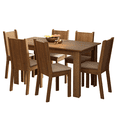 thumbnail image 1 of Juego de Comedor con Mesa y 6 Sillas Madesa Marrón/Beige, 1 of 8
