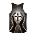 thumbnail image 6 of UVEASISHA Men's Christian Cross 3D Print Tank Top Crew Neck Sleeveless Shirts Faith Graphic Tee Breathable Lightweight Casual Top for Church Daily Wear Streetwear Gray M, 6 of 6