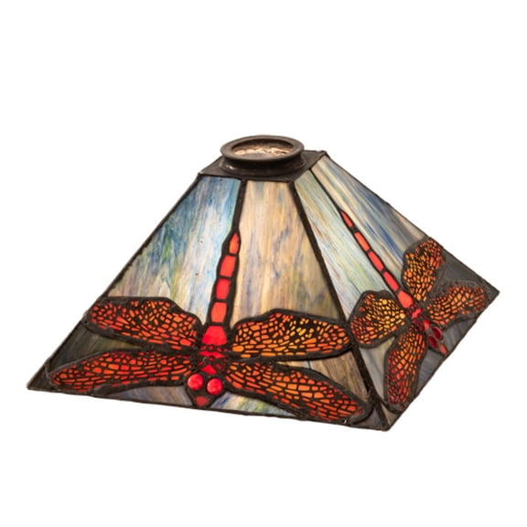 48274 Meyda 10" Square Prairie Dragonfly Shade