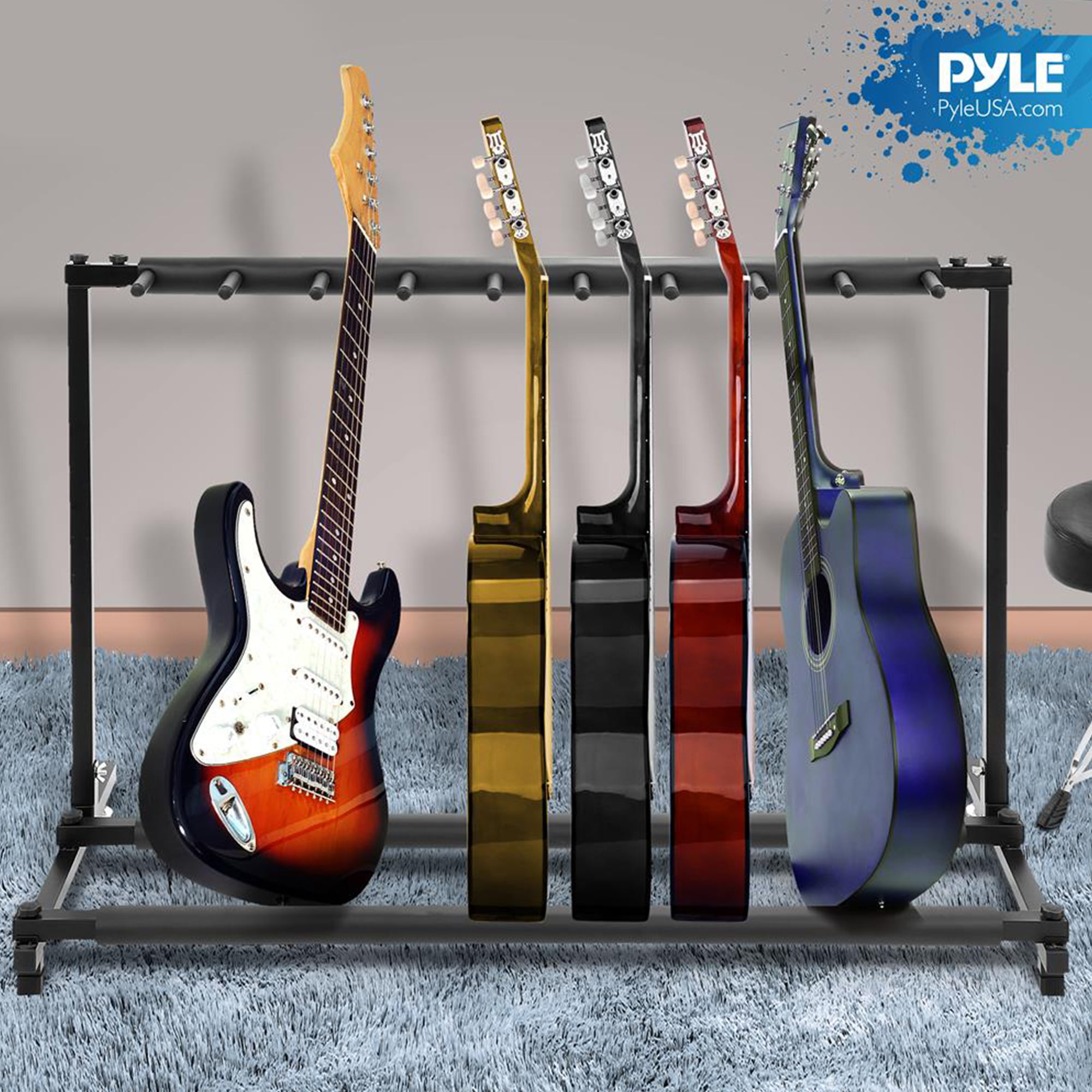 Guitar Stand Multi-Instrument Rack – Pyle USA