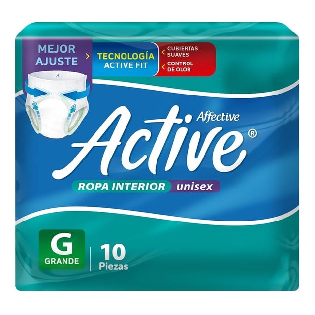 Ropa Interior para incontinencia Affective Active unisex grande 10 pzas