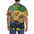 thumbnail image 3 of Honeii Fresh Passion Fruit Still Life for Men's Short-Sleeved Button-Up Collared Shirt Featuring A Pocket, Perfect for Beach Vacations, And Travel Adventures.-4X-Large, 3 of 5