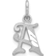thumbnail image 1 of 14K White Gold 14Kw Diamond-Cut Letter A Initial Charm (13.08 X 9.51) Made In United States wch139-a, 1 of 6