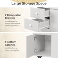 thumbnail image 4 of Zimtown Foldable Nail Table w/Dust Collector, 2 Shelves, Wheels & Drawers, White Manicure Desk, 4 of 10