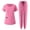 A155 Pink, variant on Xdegoge Scrub Sets for Women Medical Nursing Uniform Two Piece Workwear Round Neck Top and Drawstring Jogger Pants with Multi-Pockets Lightweight Active Professional Scrubs