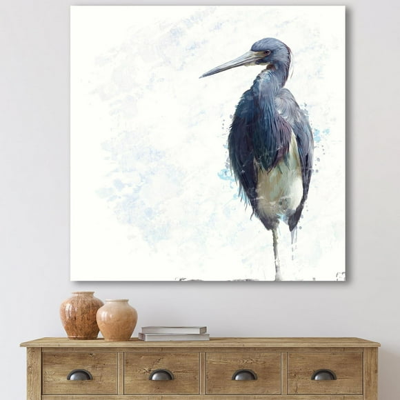 Designart Oiseau Héron tricolore Art mural sur toile
