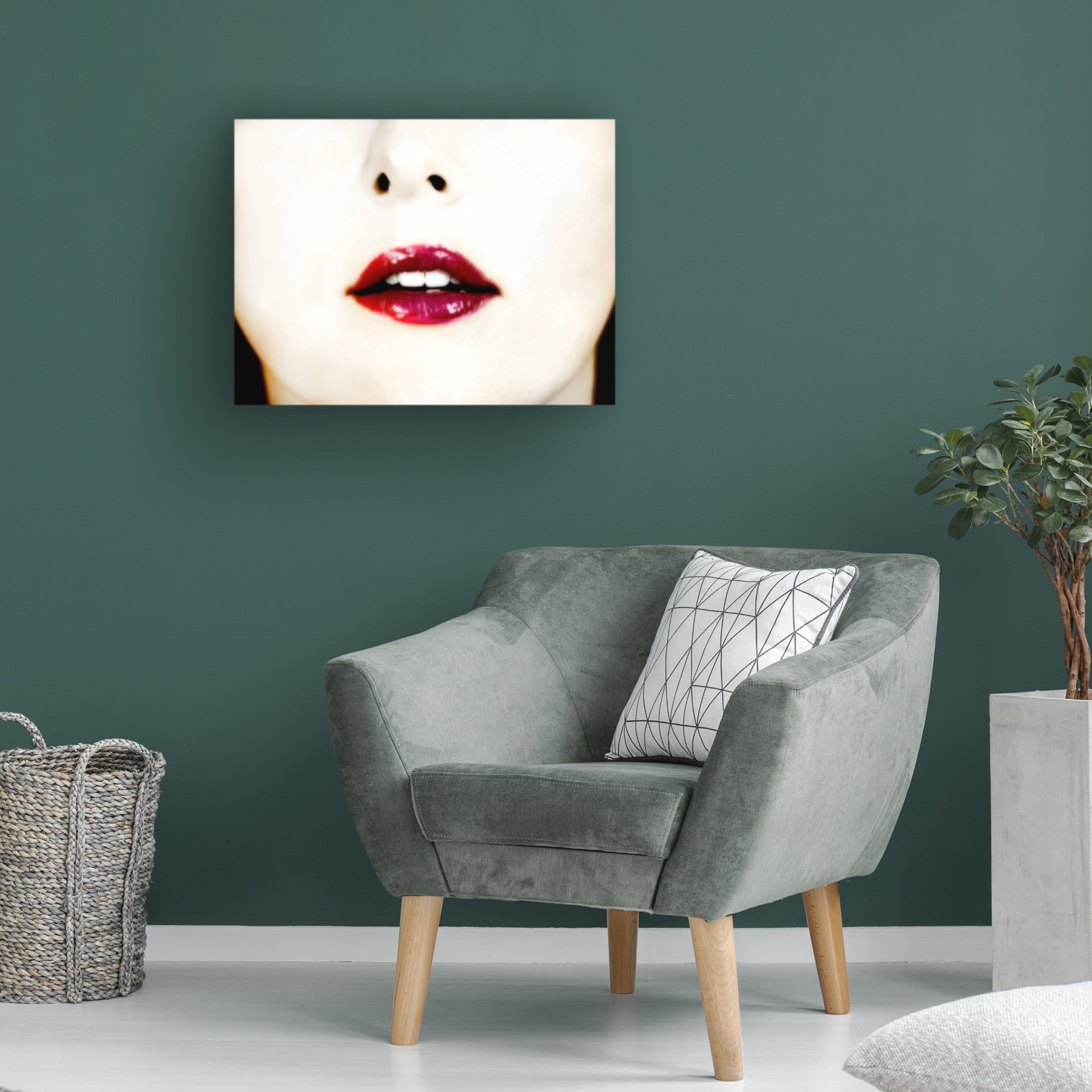 Canvas Wall Art - Clive Branson 'Lips' Wall Art for Living Room, Bedroom, or Office Décor by Trademark Fine Art - 19 x 14 Inches