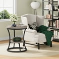 thumbnail image 7 of Condemo 2 Tier Industrial Round End Table, Accent Nightstand with Metal Frame for Living Room, Bedroom, Gray Brown & Black, 7 of 7