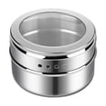 thumbnail image 2 of SDNall Magnetic Base Spice Tins,Stainless Steel Magnetic Spice Storage Jar Tins Container With Rack Holder, 2 of 9