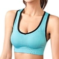 thumbnail image 2 of VISALY Sports Bras High Impact Sports Bras For Women Women Sports Bras Strappy Padded Medium Support Yoga Bra Workout Bra Workout Tops For Women Yoga Sports Bra Wireless Bras Comfortable Bras Blue L, 2 of 6