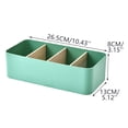 thumbnail image 3 of Bamboo Wood Makeup Organizer Basket, 8 Compartment Desktop Storage Box for Cosmetics, Brushes, Lipsticks, Green, 3 of 9