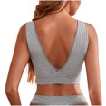 thumbnail image 4 of Bigersell Womens Seamless Bra for Yoga Running Sports Bras Padded Push up Bras No Underwire V-Neck Sleeveless Pullover Bras Bralettes Comfort Wireless T-shirt Bra Gray S, 4 of 4