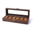 thumbnail image 4 of Caja de almacenamiento para relojes, joyero portátil, decoración de madera para el hogar, regalo para hombres y mujeres 6 cuadrícula Zulema Caja de reloj, 4 of 8