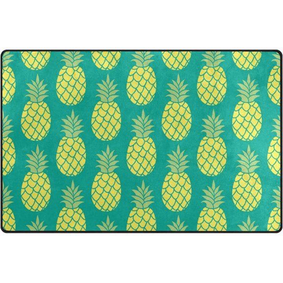SKYSONIC Lightweight Non Slip Carpet Mats Area Soft Rugs Floor Mat Rug Decoration for Kids Room Living Room 60 x 39 inches Pineapple Vector Background