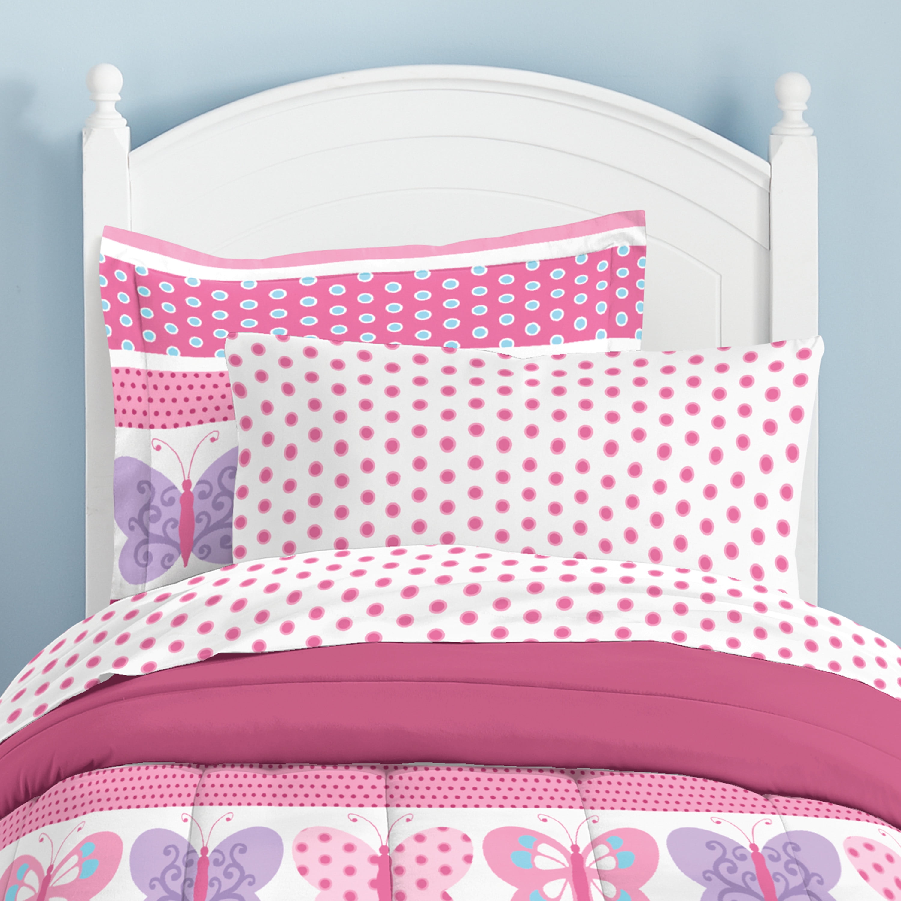 Dream Factory Butterfly Dots Comforter Set Toddler Multi 