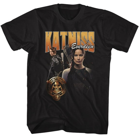 Hunger Games Katniss Duo Photo Black Adult T-Shirt M