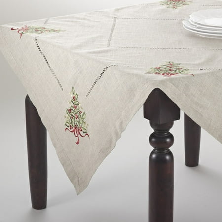 UPC 789323271785 product image for Saro Christmas Tree Embroidered Tablecloth | upcitemdb.com