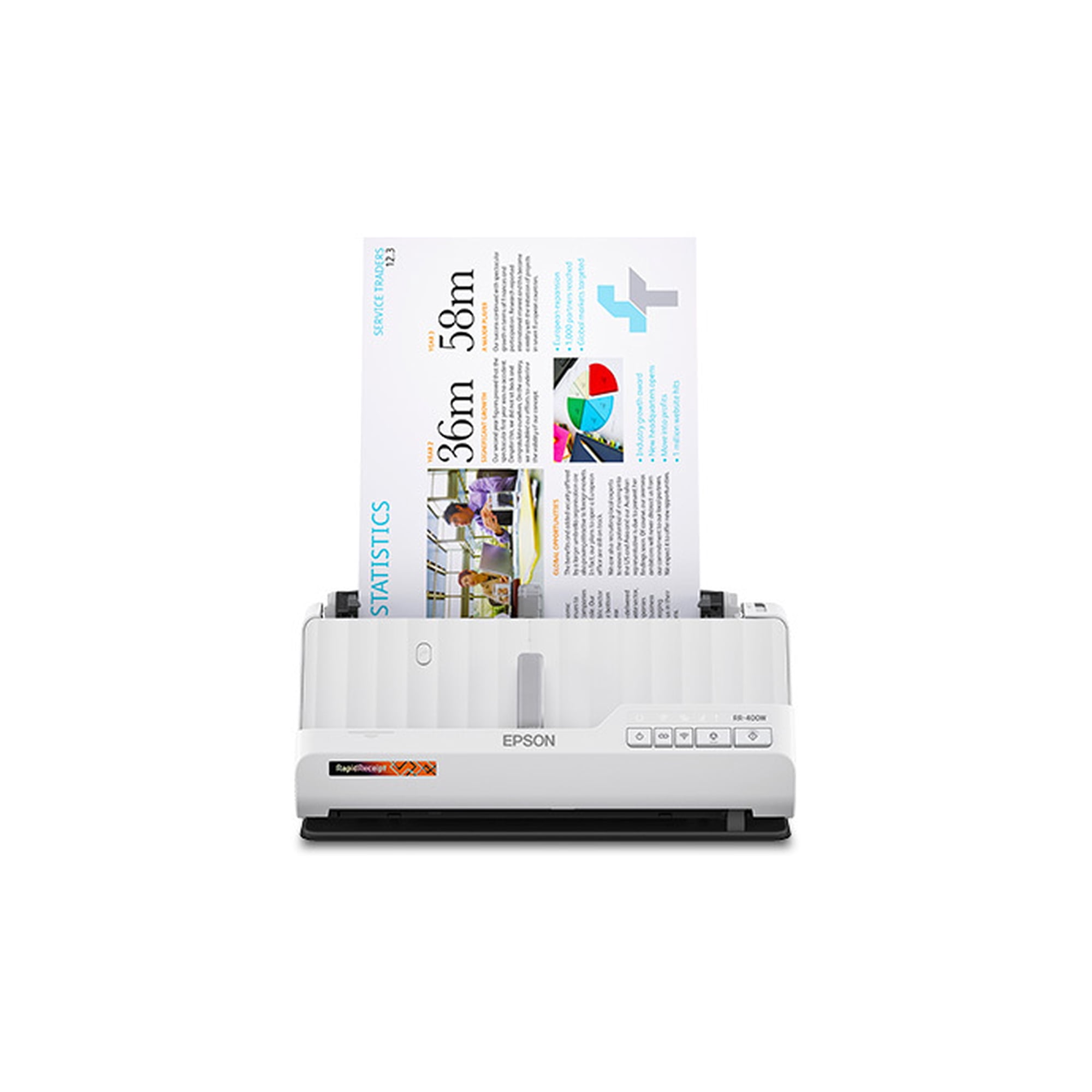 Epson RapidReceipt RR-400W Wireless Duplex Compact Desktop Receipt and Document Scanner with Included Receipt Management and PDF Software for PC and Mac and Auto Document Feeder (ADF)