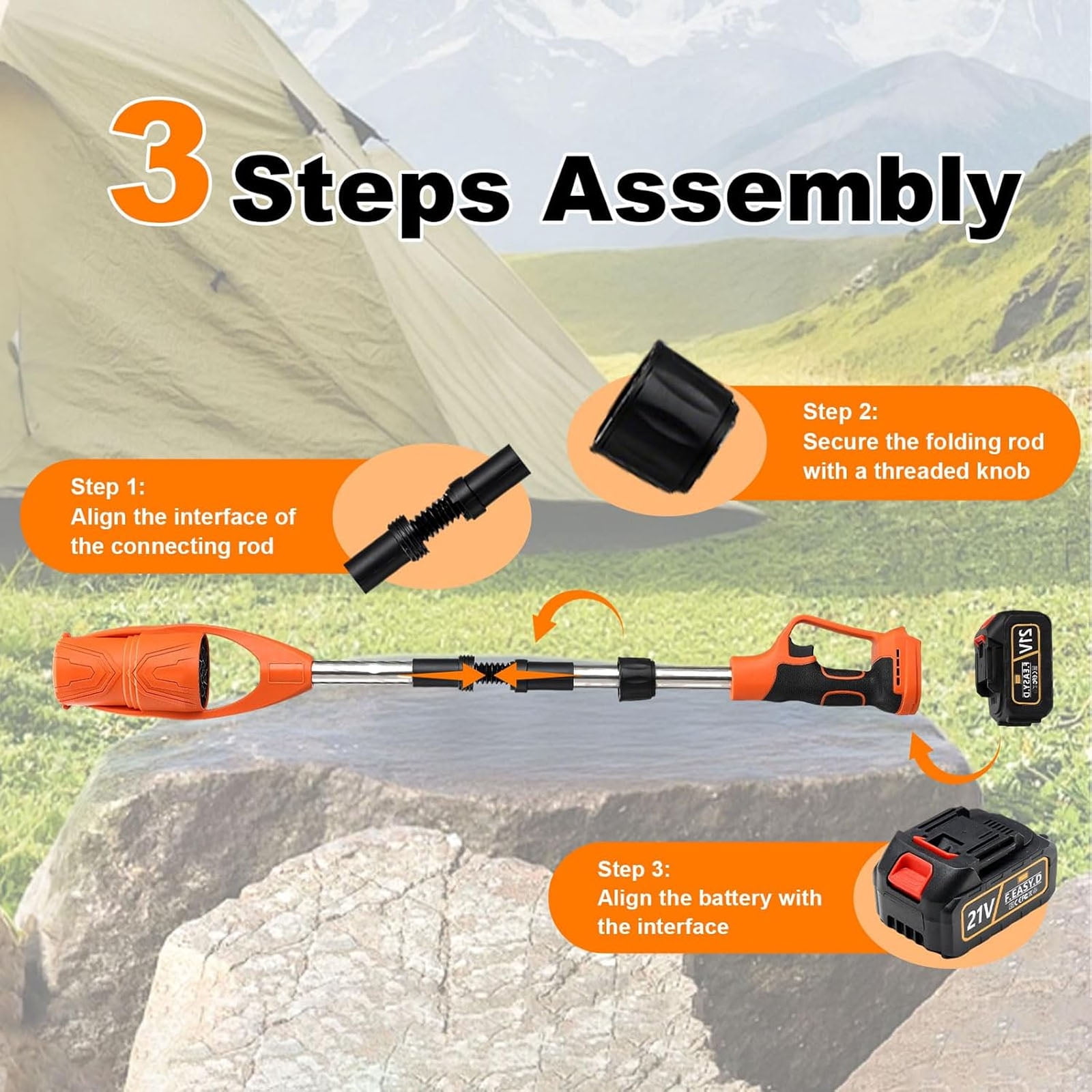 Cordless Leaf Blower, Electric Leaf Blowers Battery Powered with Foldable Rotating Design, Handheld Lightweight Gutter Cleaning Tools for Garden House Lawn Care Patio Cleaning
