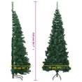 thumbnail image 4 of vidaXL Corner Artificial Christmas Tree Green 210 cm PVC, 4 of 5