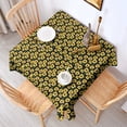 thumbnail image 2 of Black Yellow Sunflower Pattern Square Tablecloth,Waterproof Square Table Cover,Wipeable Spillproof Washable Table Cover for Home Kitchen Party Decor 42"X42"(107x107cm), 2 of 6