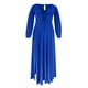 thumbnail image 4 of Vestido de mujer con abertura en la cintura de manga larga de color sólido con escote en V profundo de otoño a la moda para mujer Fridja yut3778, 4 of 5