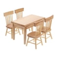 thumbnail image 2 of Shisuyan Miniature Wooden Dining Table and Chair Set for Decor Beige Color 4x2 56x2 56 Inch, 2 of 8