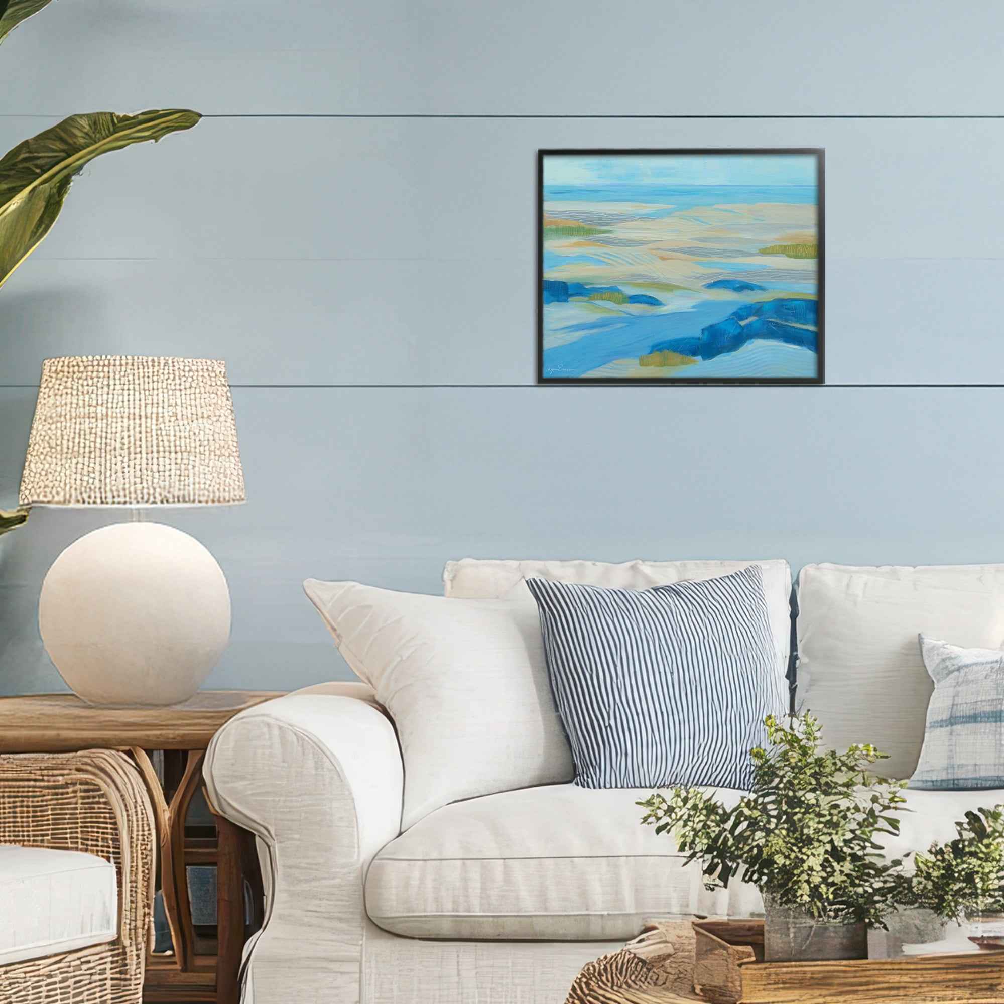Stupell Industries Coastal Walk Among Dunes Black Framed Giclee Art, design by Lynn Ericson Fine Art