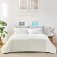 thumbnail image 2 of Seersucker Cooling Comforter Twin Size, Q-Max>0.45 Reversible Lightweight Cooling Blanket, Breathable Silk Smooth Summer Bedding Quilt for Hot Sleepers Night Sweats Cream White, 2 of 5