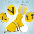 thumbnail image 5 of Waterproof Raincoats for Dogs - Adjustable Pet Raincoat Jacket, Lightweight Dog Hooded Rain Coat Waterproof Rain Poncho for Small to X- Large Dogs and Puppies (Yellow), 64.8cm, 5 of 6