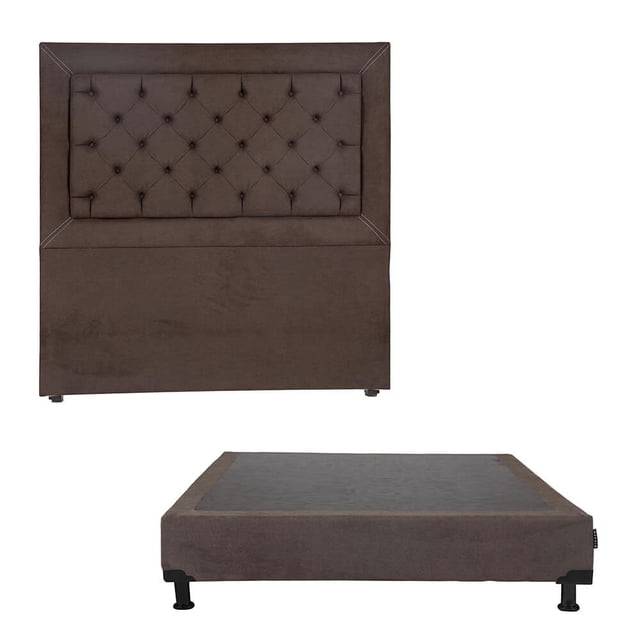 Box Base Cama Individual + Cabecera Mary Chocolate