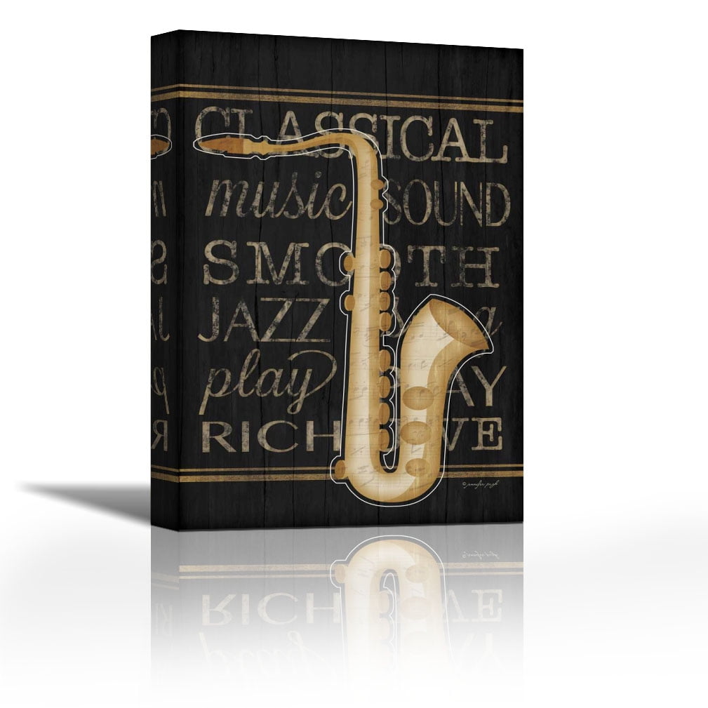 Music Saxophone Contemporary Fine Art Giclee on Canvas Gallery Wrap