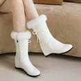 thumbnail image 6 of Wavsuf Hiking Boots for Women Wide Round Toe Mid Calf White Shoes Size 35, 6 of 9