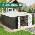 thumbnail image 6 of NETAJE 12'x14' Outdoor Metal Shed with Lockable Doors and Updated Frame for Backyard, Garden, Lawn, White, 6 of 7