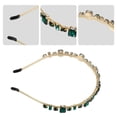 thumbnail image 3 of 1 Uds. De diademas anudadas para mujer, diademas finas con diamantes de imitación a la moda, accesorios para el cabello, verde, 3 of 7