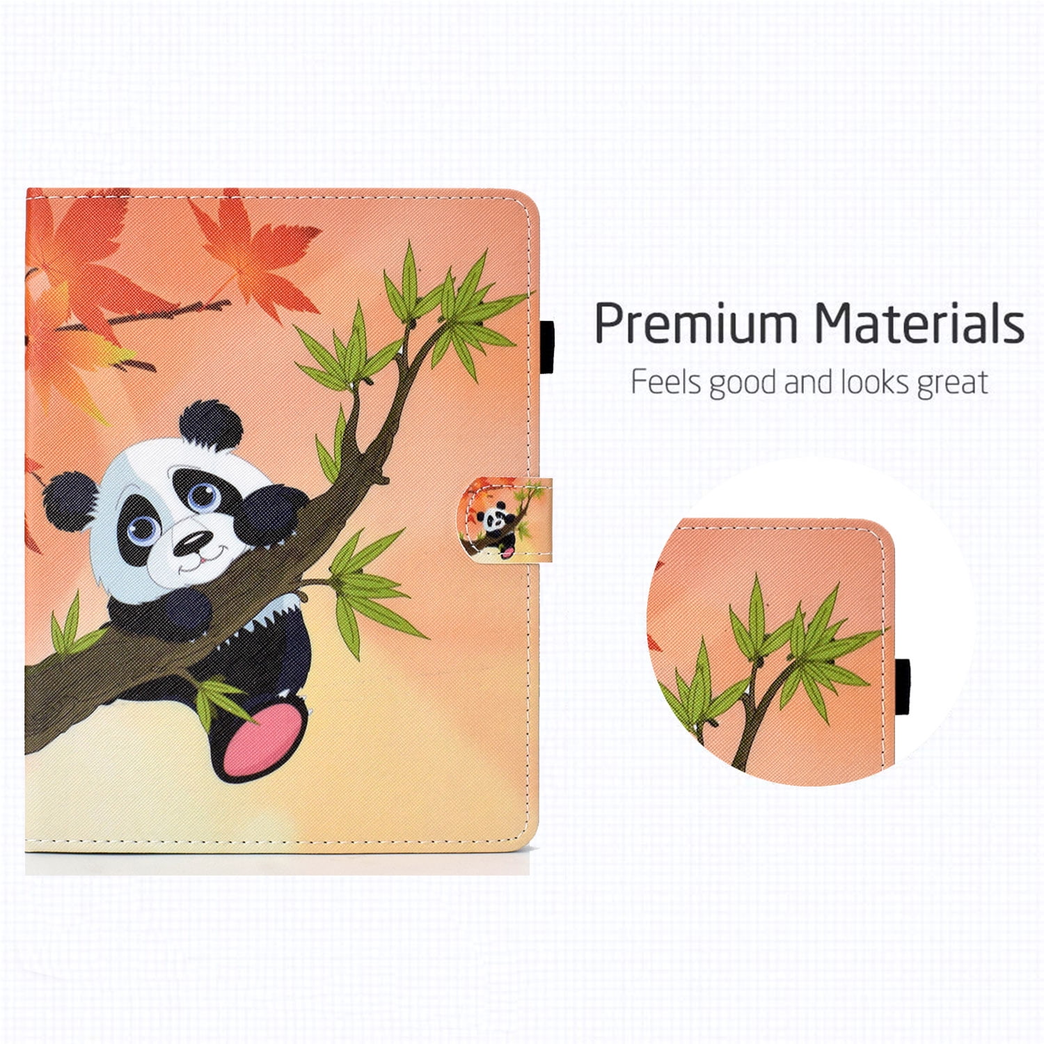 iPad 2 3 4 Case, Allytech PU Leather Lightweight Protective Folio Kickstand Auto Sleep Wake Smart Cover with Cards Slots Pencil Holder Magnetic Wallet Case Cover for Apple iPad 2 3 4, Panda Leaf