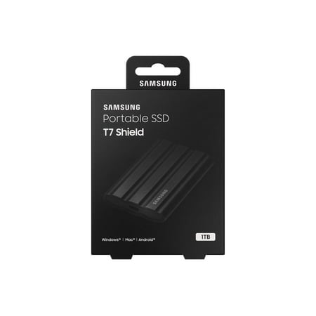 Samsung - T7 Shield 1TB, External USB 3.2 Gen 2 Rugged SSD IP65 Water Resistant - Black