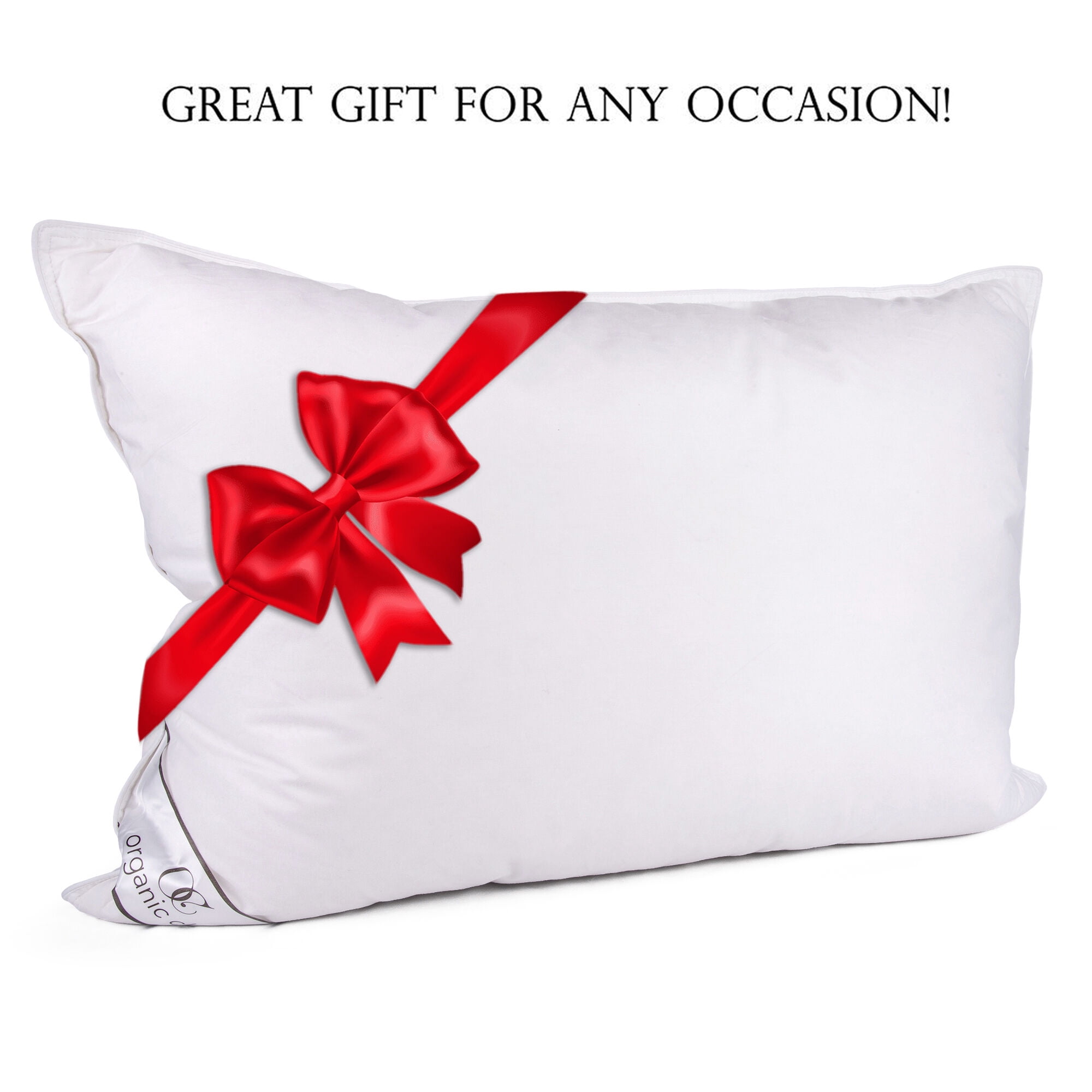 Organic Club Queen Size Duck Down Feather Bed Pillow, 1 Count