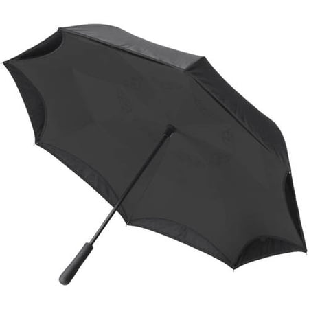BetterBrella, Reverse Open Close Umbrella, Wind Proof Design (Black/Black)