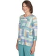 thumbnail image 3 of Alfred Dunner Womens Petite Lake Hues Colorblock Top, 3 of 4