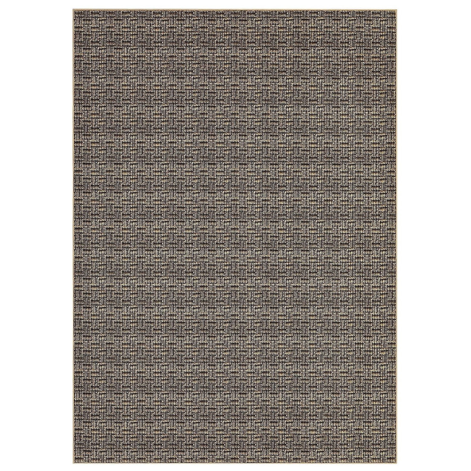 Tzou Washable Area Rugs 10x13 for Living Room, Low Pile Braid Print Indoor Carpet with Non-Slip Backing for Playroom(Brown)
