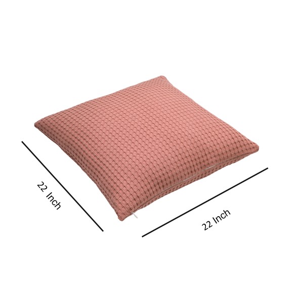 Mainstays Waffle Pillow Cover, 22" X 22", 2 pack, Terracotta Dream